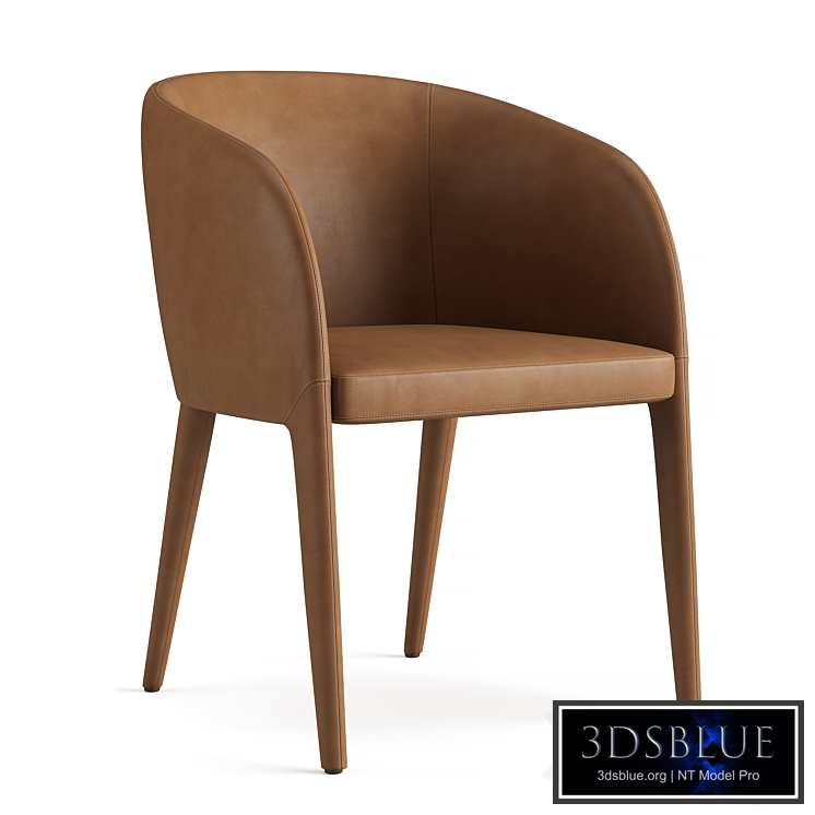RH NICOLA BARRELBACK VEGAN LEATHER DINING ARMCHAIR