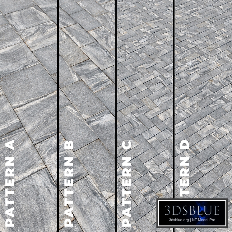 Set of four granite paving textures 7196