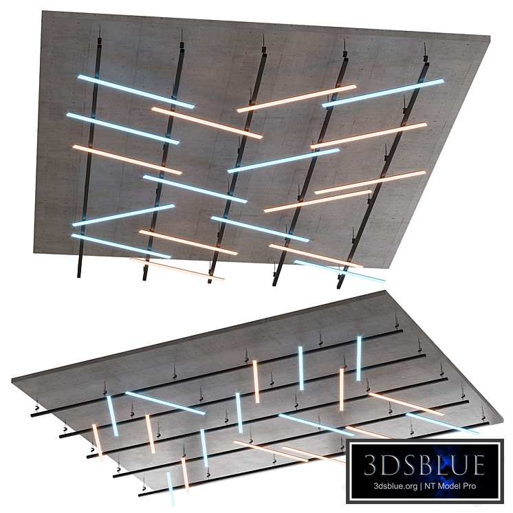 Suspended ceiling metal frame with backlight 60