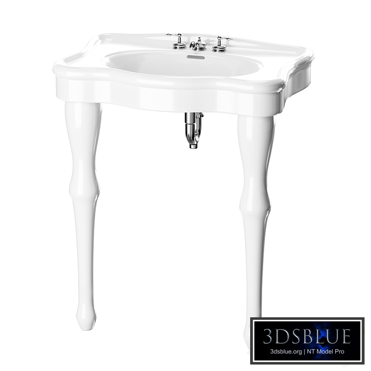 White Console Sink China Two Spindle Legs