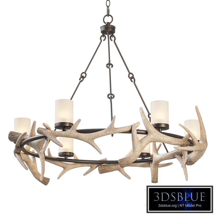 Franklin Iron Works Antler Lodge Black Chandelier