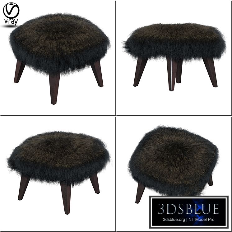 OTTO TIBETAN FUR CUBE OTTOMAN