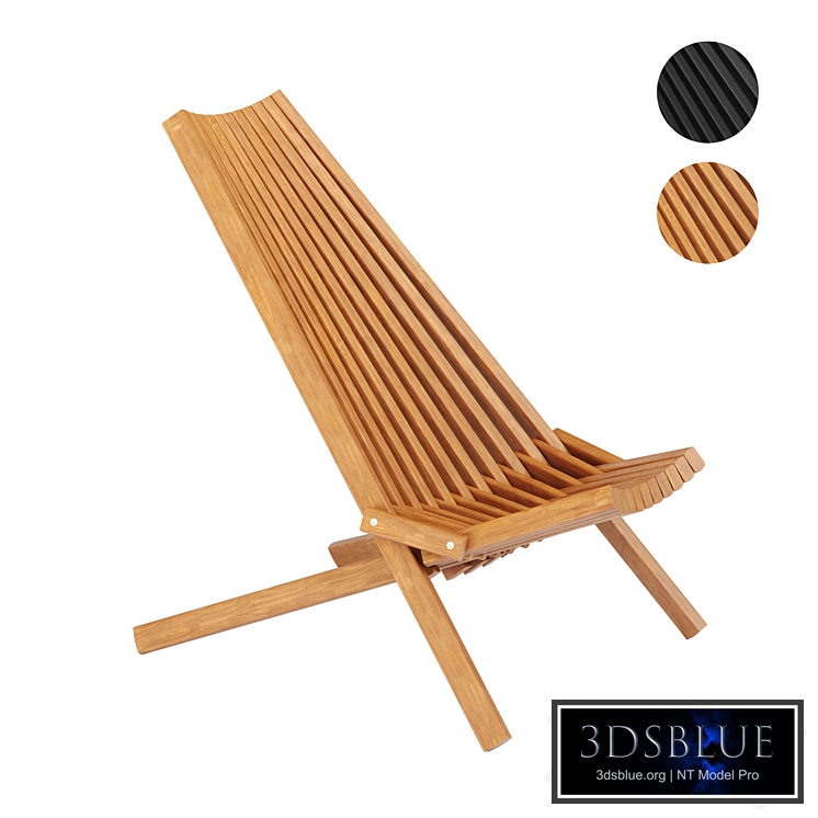 All-weather folding wooden lounge chair