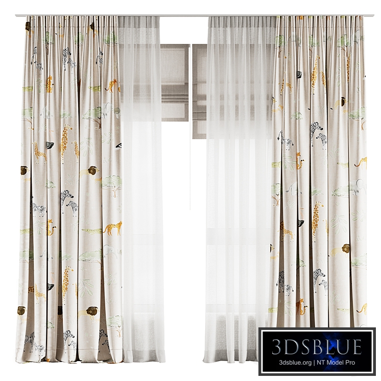 Curtains for the nursery with Roman curtains ZS02