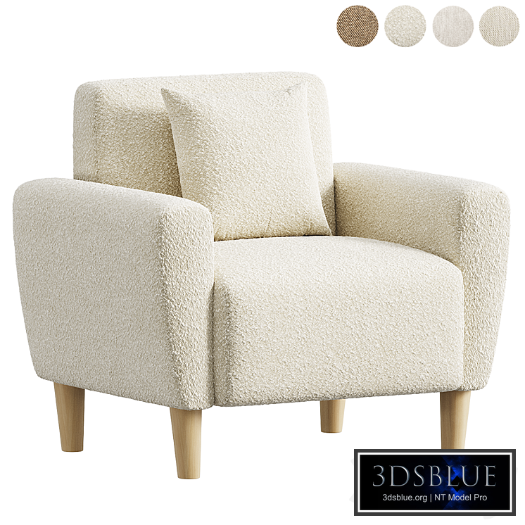 Mid-Century Accent Chairs Upholstered Fabric Accent Armchair