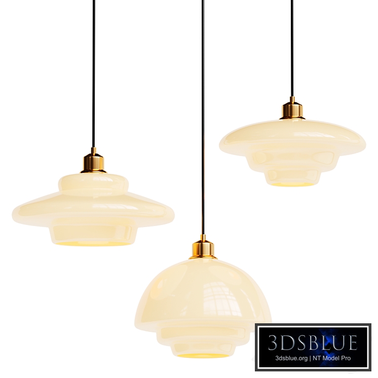 Mid Century Art Milk White Glass Pendant Light