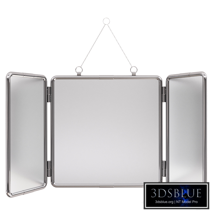 Stainless steel foldable wall-mounted mirror