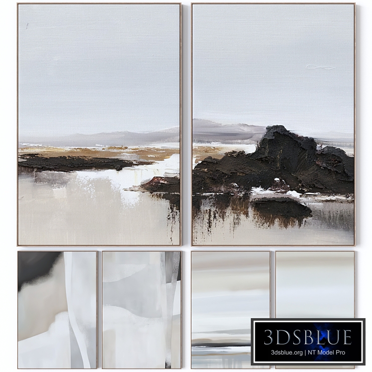 Set of six large wall paintings 3307