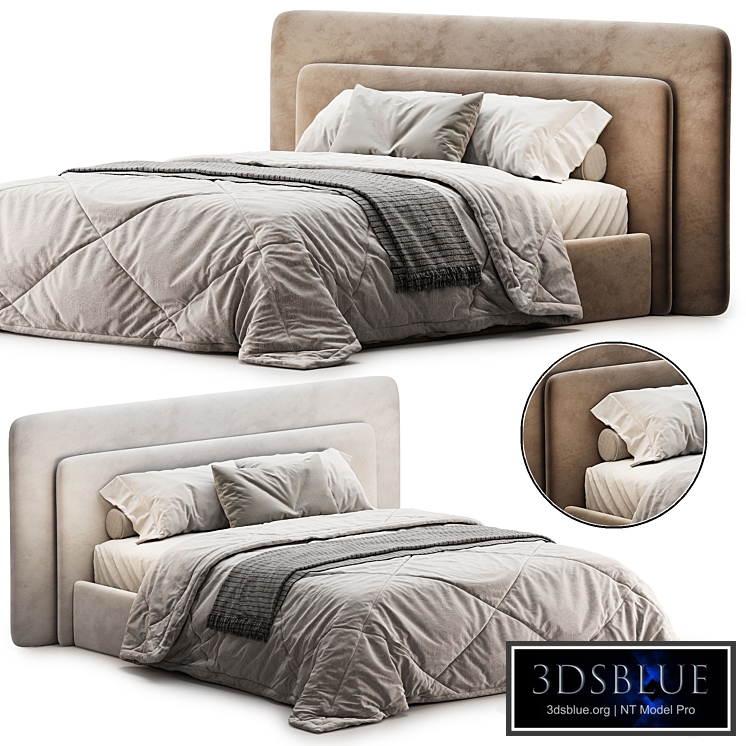 Milky Beige Cascade Double Bed by Dg-Home