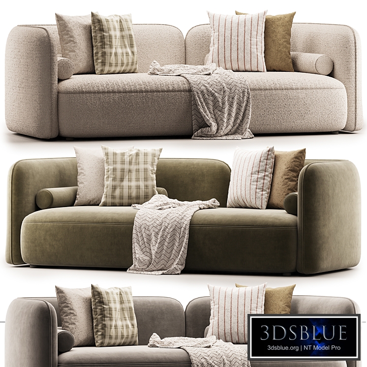 Bodrum Ivory Boucle Curved Sofa