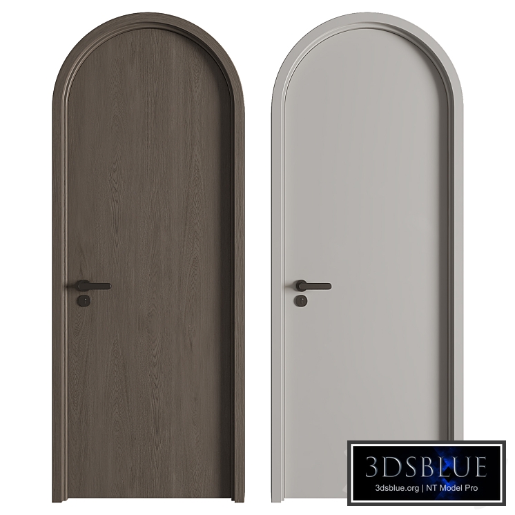 Modern Arched Wooden Door 04