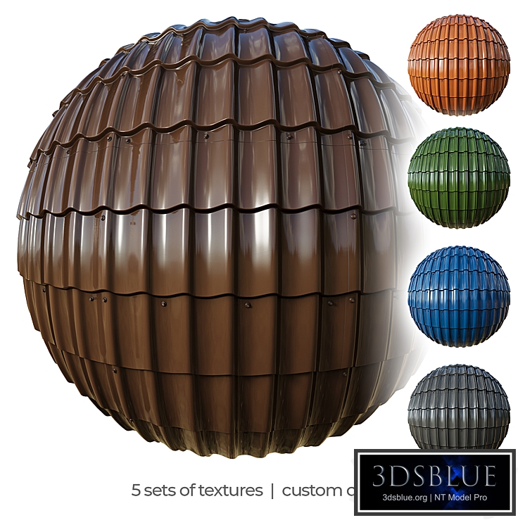 Set of materials for metal roofing