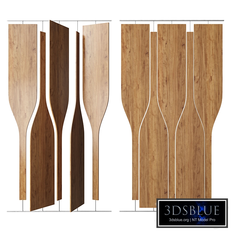 Sliding wooden partition on guides
