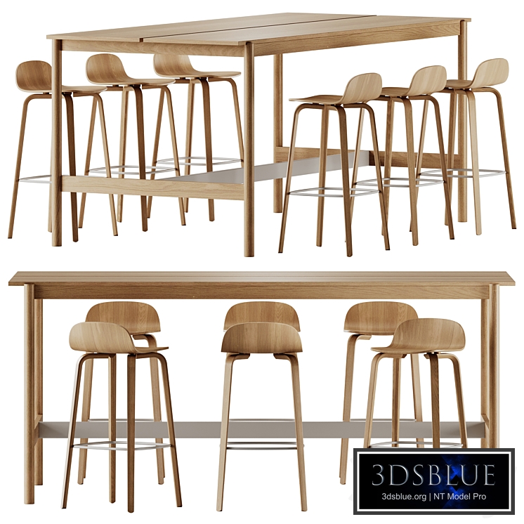 Muuto Visu Bar Stool and Linear System High Table