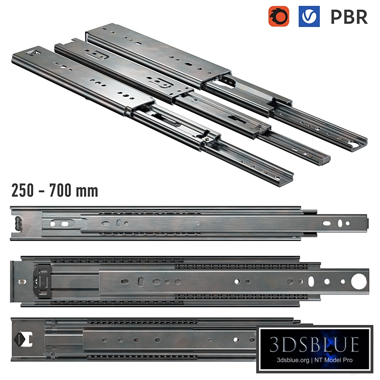 Furniture ball bearing slides / PBR textures