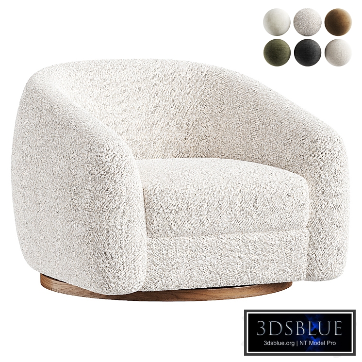 CB2 Laszlo Swivel Chair Hatch Platinum by Ross Cassidy