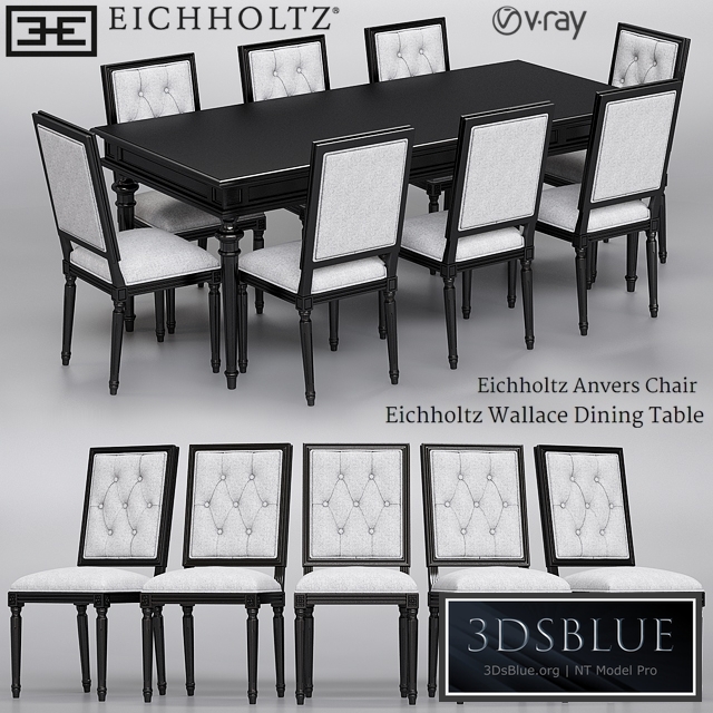 Eichholtz Anvers Chair and Wallace Dining Table