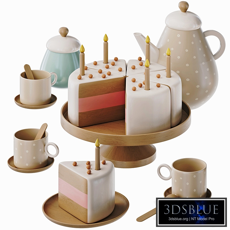 Toy wooden dishes for kids