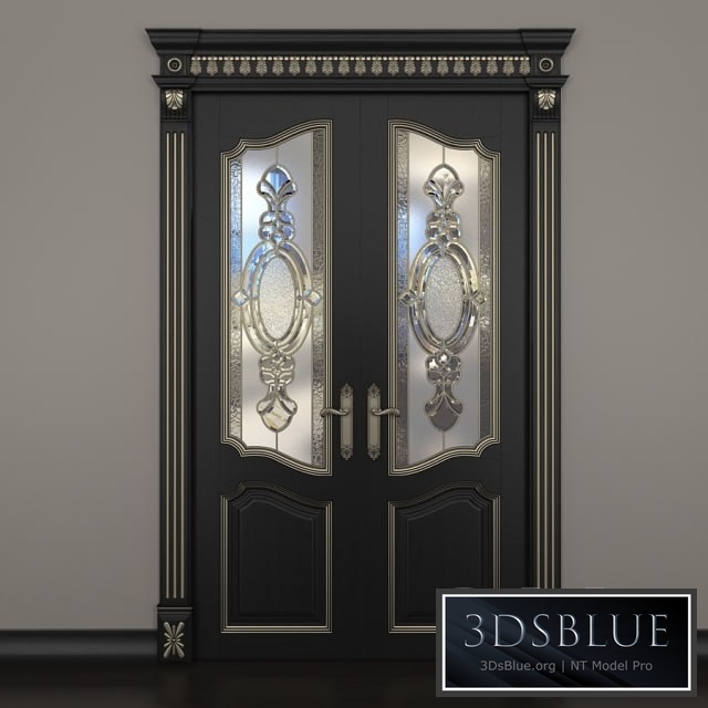 Door with stained glass