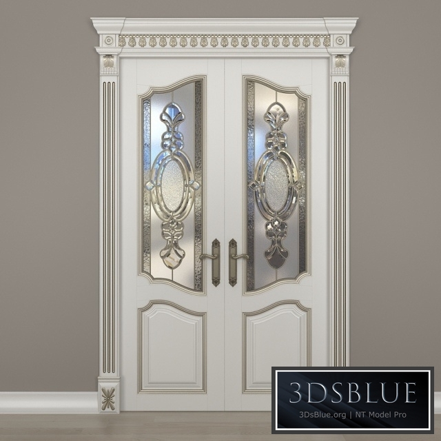 Door with stained glass