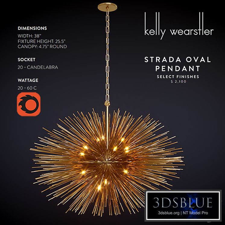 STRADA OVAL PENDANT, Kelly Wearstler