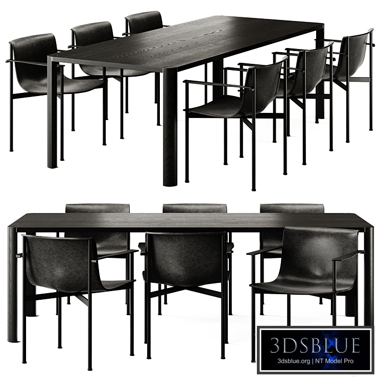 Lema Ombra ArmChair and Thonet 1140 Rectangular Table