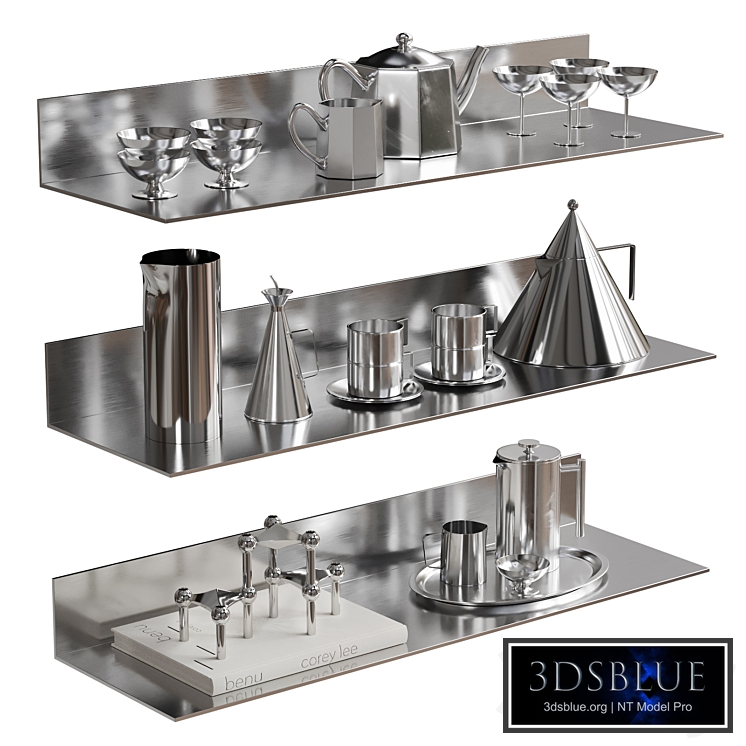 Kitchen Chrome and Steel Decor Set