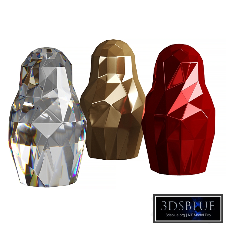 Matryoshka Crystal + Brass + Red by Centersvet