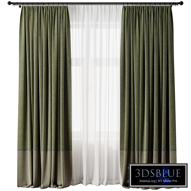 Curtain with rod 19 Green curtain HBH