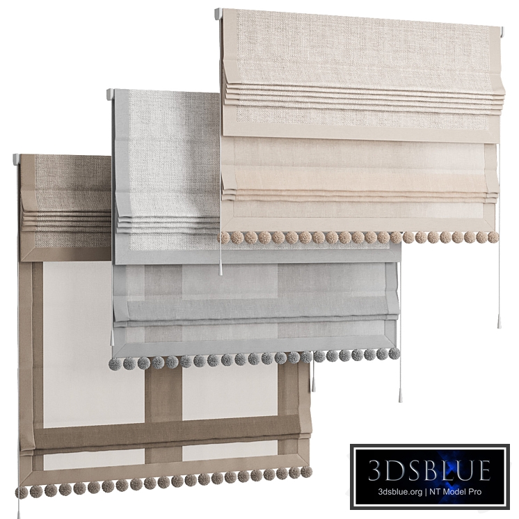 Double Roman Blinds with Pom Poms 39