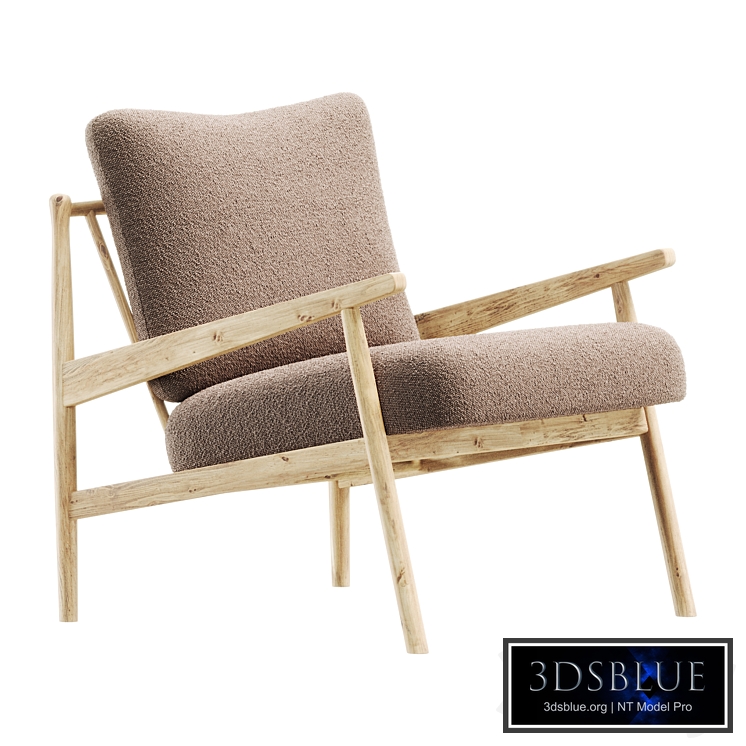 Fauteuil lounge en bouclette Mikkel