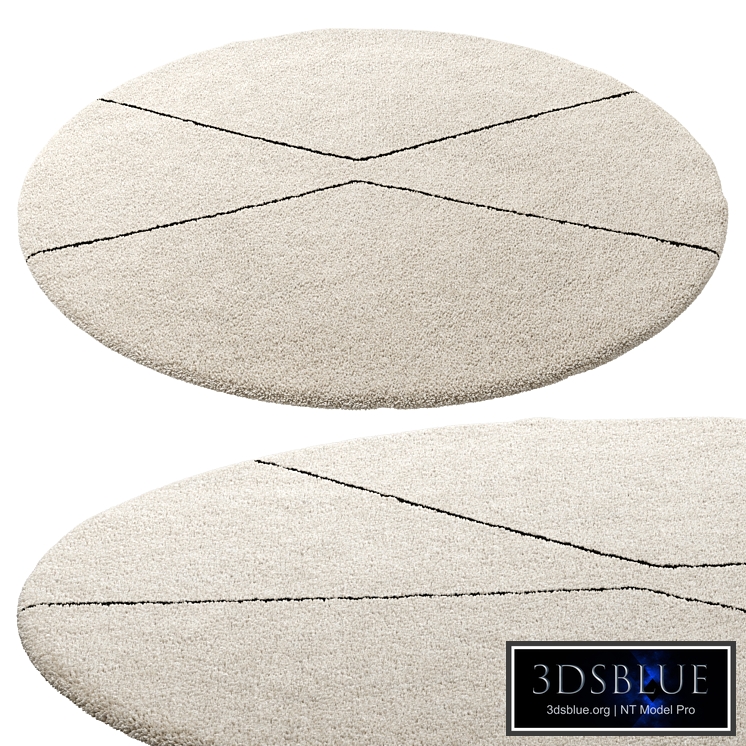 Round Berber style carpet Luna