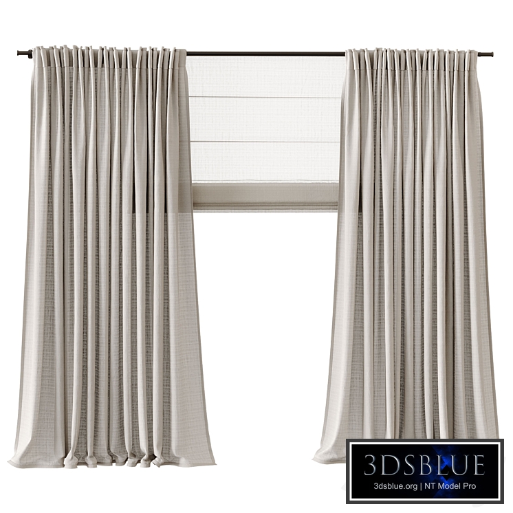 Linen curtains on a cornice