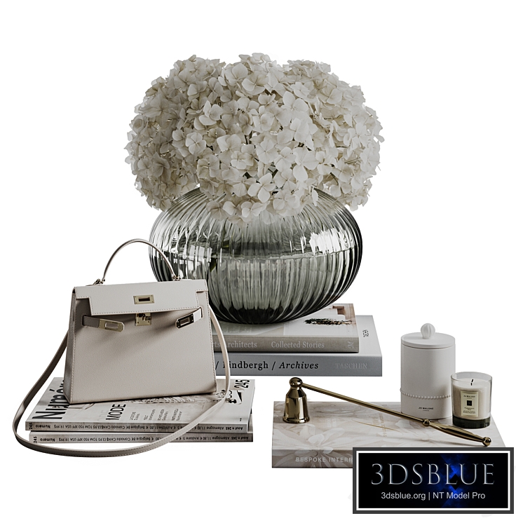 Decorative set 4 Hydrangeas