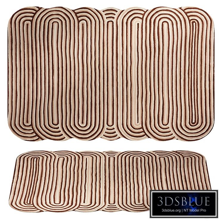 Veta Burgundy and Ivory Geo Tufted Wool Area Rug