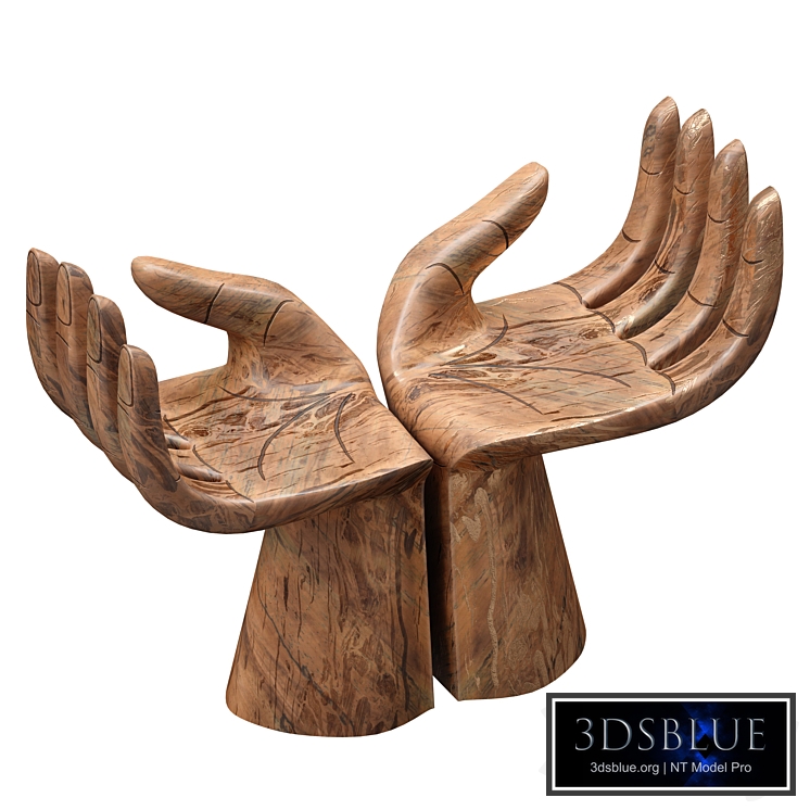 Wooden chair sculpture hand of Buddha God