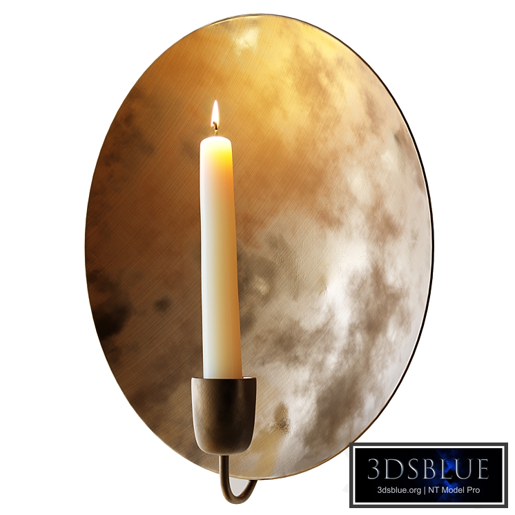 Round Gold Leaf Candlestick Holder Wall Sconce