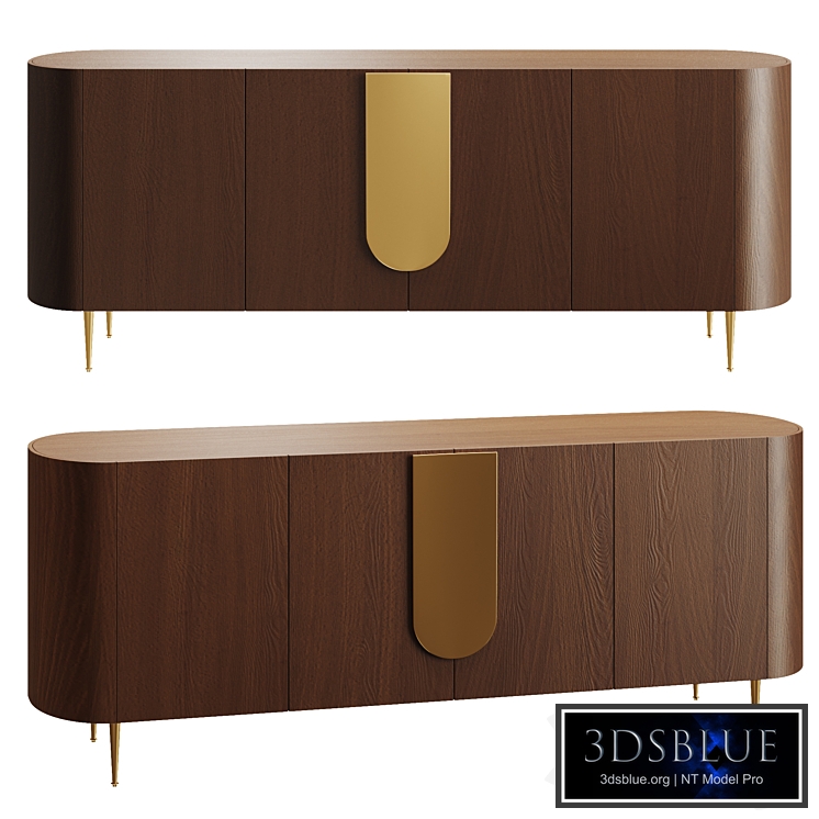 Treignac Brown Oak Wood Sideboard