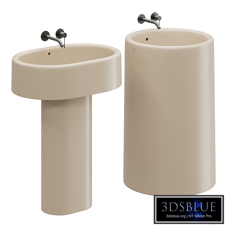 cielo Itaca round and pedestal freestanding washbasin