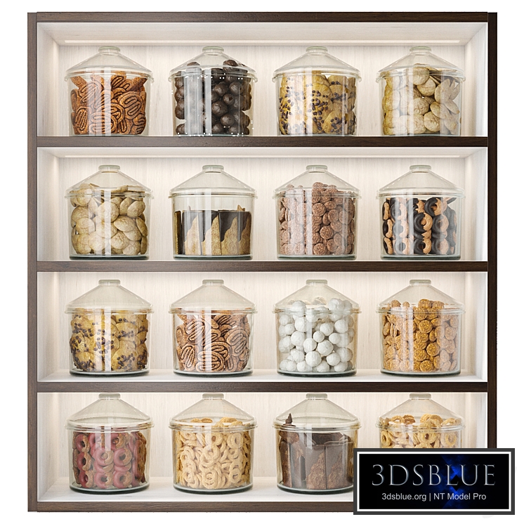 Shelf with cookies and sweets