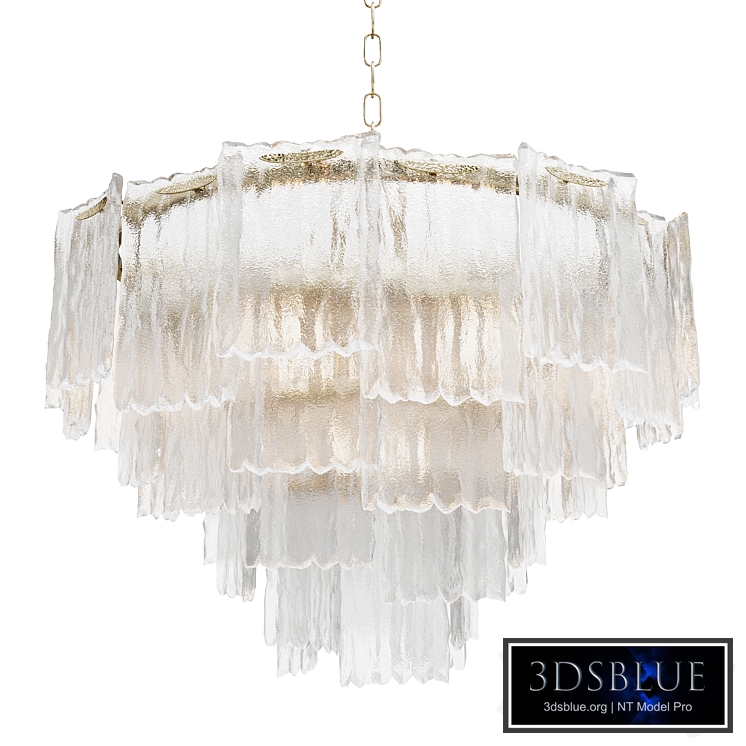 Round pendant chandelier made of ribbed glass 164FA-33126 Garda Decor
