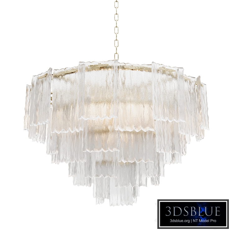 Round pendant chandelier made of ribbed glass Garda Decor 164FA-33128