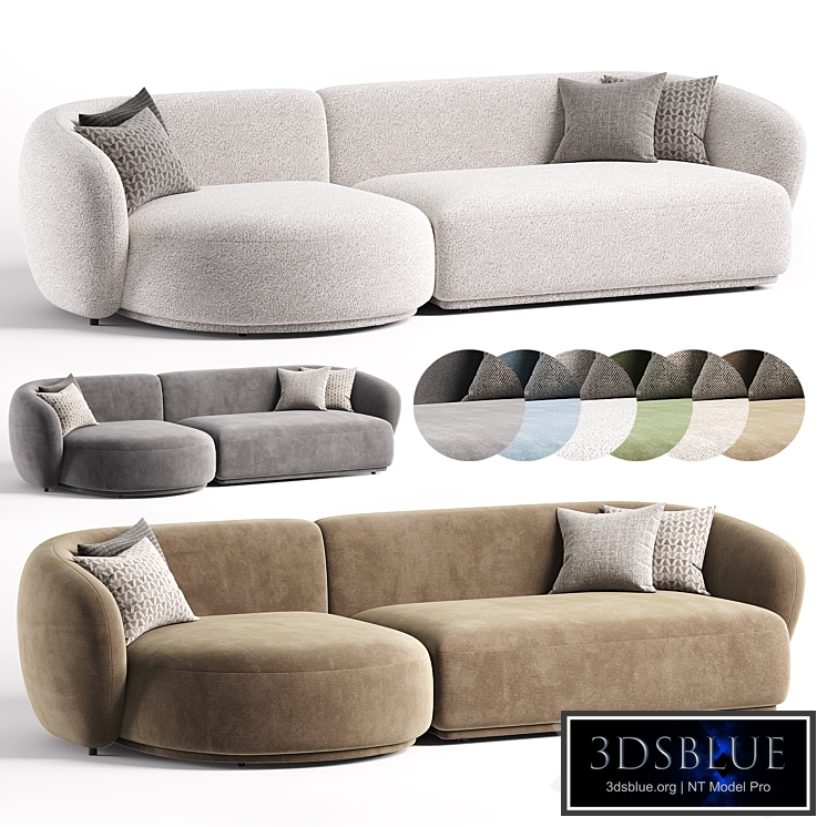 Modular sofa Fabro M white color left