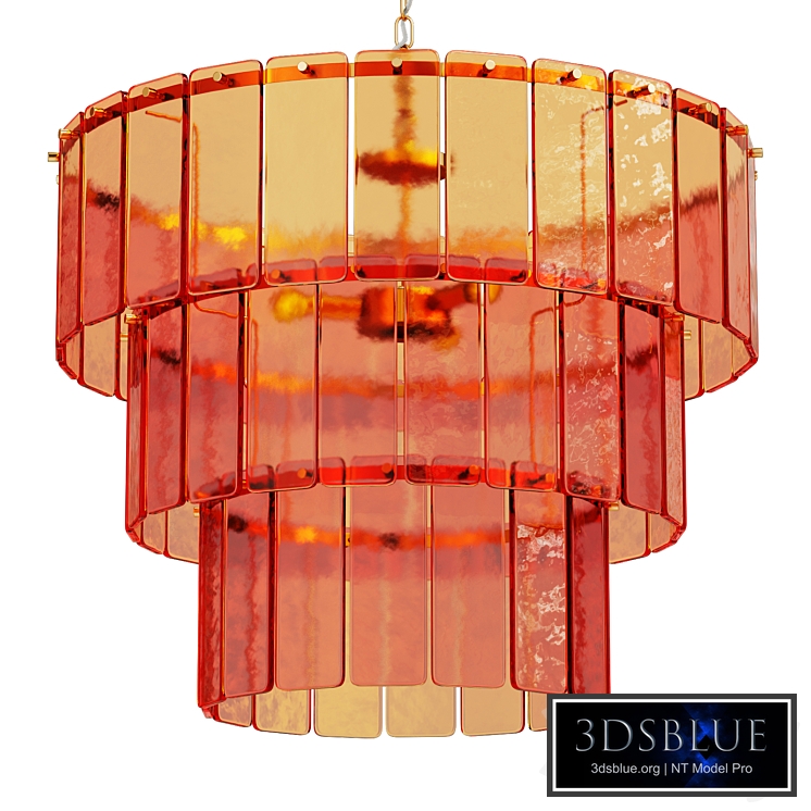 Houseof amber glass three light chandelier
