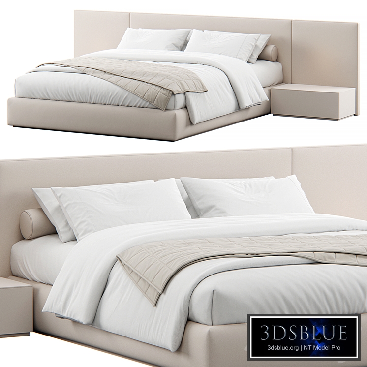 Contemporary Upholstered Headboard Bed