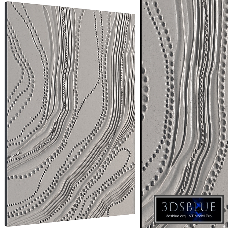 Bas-relief plaster wall decorative panel abstraction decor beads decoration chain