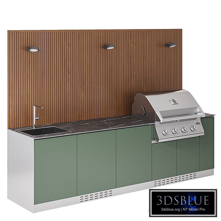 OF outdoorkitchens Via Nolfi green Outdoor kitchen with Napoleon Gasgrill Pro 500