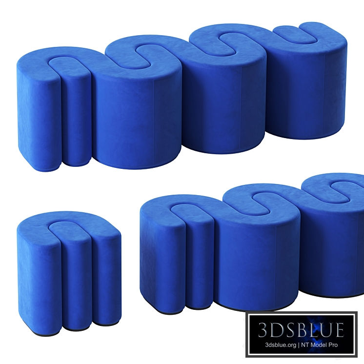 Adel bench and pouf by Baxter