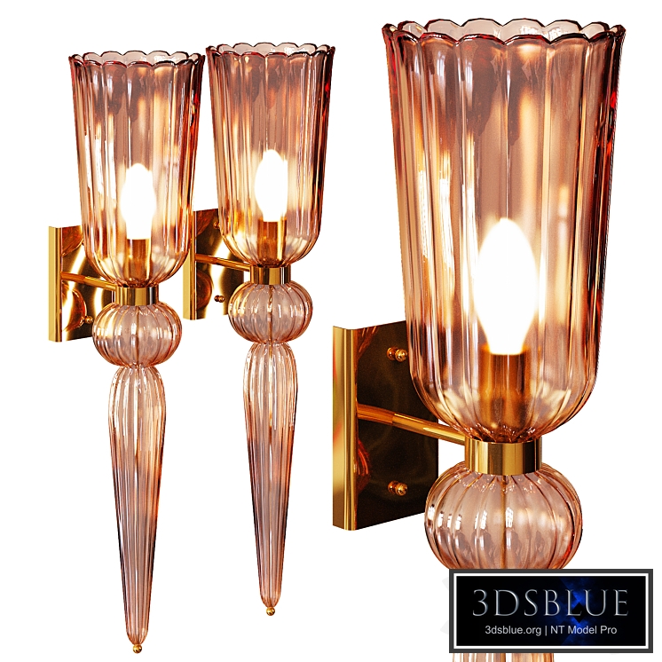 Modernist Rose Hand-Blown Murano Glass