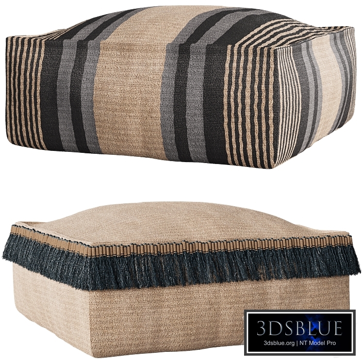 Zanzibar Ottoman Black Tassels & Stripe by weylandts